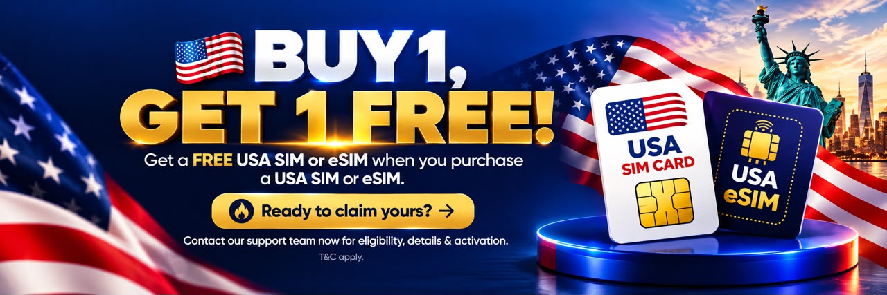 USA SIM and eSIM buy one get one free offer